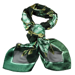 Seidentuch, Damentuch Seide, Rosen, 105x105cm, grün